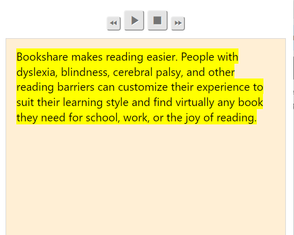 Text on a page with words highlighted using a screenreader