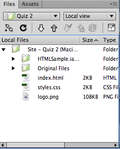 Root folder displayed on Dreamweaver’s Site Manager