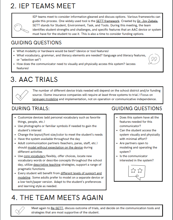 Screenshot of 2nd half of AAC Assessment Guide
